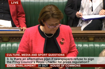 Maria Miller says Royal Charter route best way to avoid 'statutory regulation of the press'